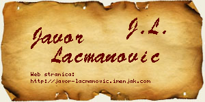 Javor Lacmanović vizit kartica